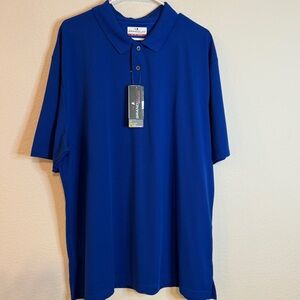 🆕 Surf The Web Blue Performance Polo Shirt XXL UPF 50 Stretch Dry Fit